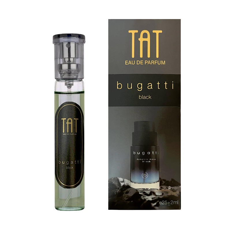 عطر جیبی مردانه تات مدل بوگاتی بلک bugatti black حجم 25 میلی لیتر