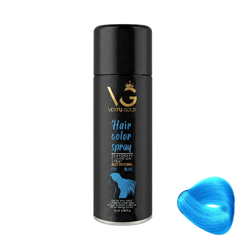 اسپری رنگ مو آبی ورتوگلد VERTU GOLD مدل 09 Blue حجم 150 میلی لیتر